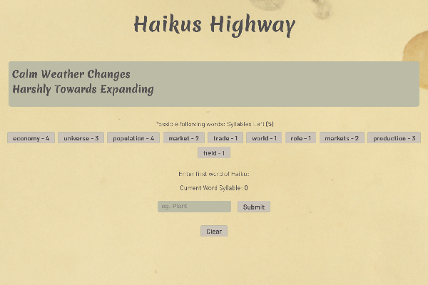 Haikus Highway project thumbnail